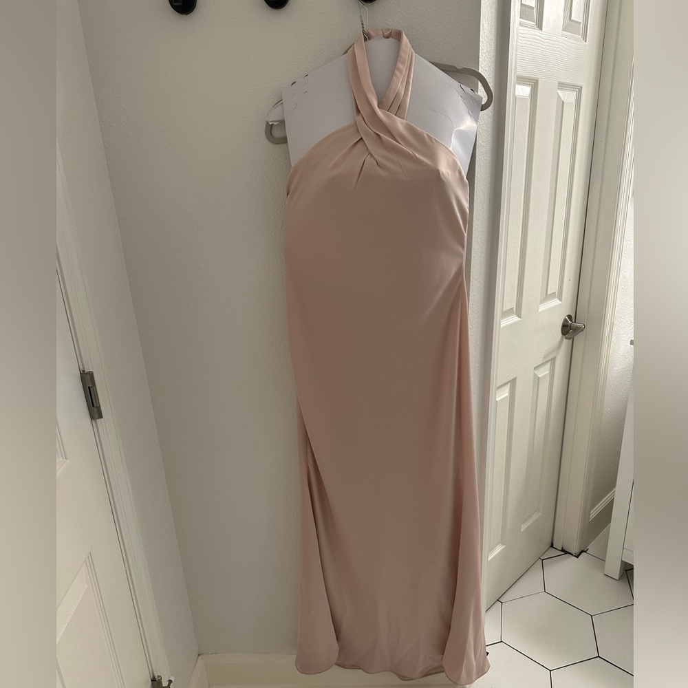 BHLDN Ruby Satin Charmeuse Dress in Blush